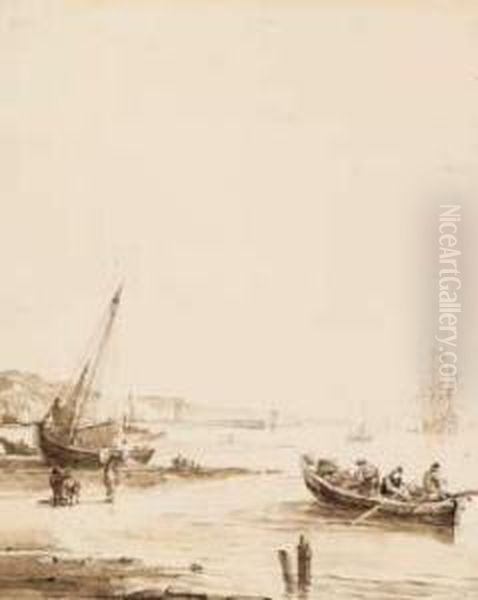 Chaloupes Au Bord De Mer Oil Painting by Samuel Owen