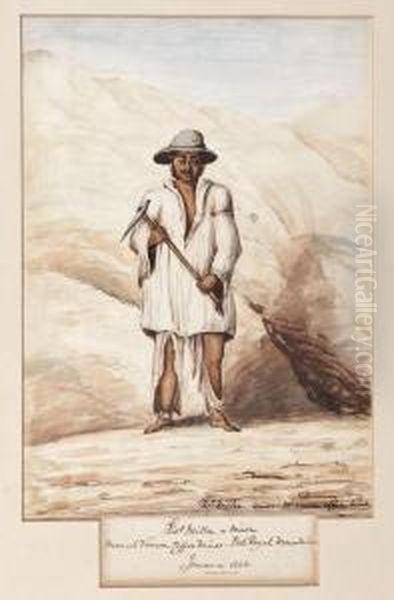 A Jamaican Copper Miner Oil Painting by Thomas Oxley Miller