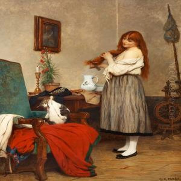 La Toilette Oil Painting by Camille Alfred Pabst