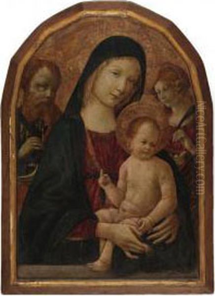 Madonna Col Bambino, Santa Caterina E San Bartolomeo Oil Painting by Giacomo Pacchiarotti