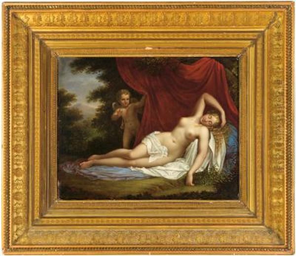 Venere Dormiente E Amore Oil Painting by Giovanni Battista Pace