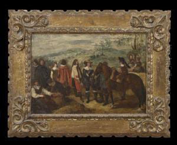 Travelers On A Road Oil Painting by Francesco Pacheco