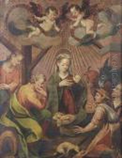 The Nativity Oil Painting by Francesco Pacheco