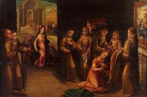 Scenes From The Life Of Saint Clare Of Assisi Oil Painting by Francesco Pacheco