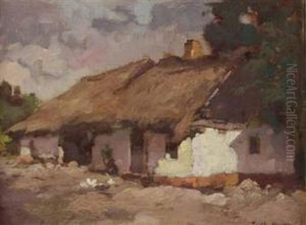 Ungarisches Bauernhaus Oil Painting by Aladar Padly