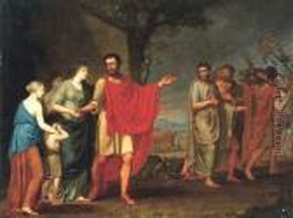 Het Vertrek Van Cincinnatus Oil Painting by Joseph Paelinck