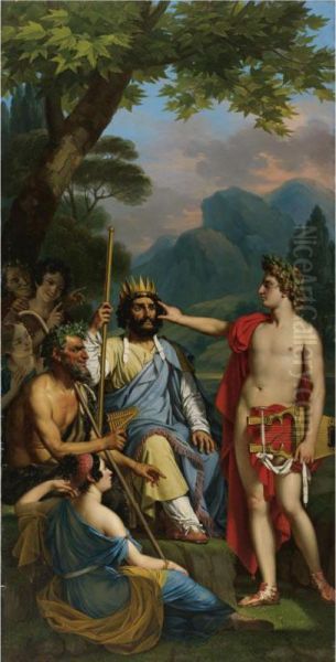 Apollo Punishes Midas For His False Judgement By Condemning Him To Sport An Ass's Ears Oil Painting by Joseph Paelinck