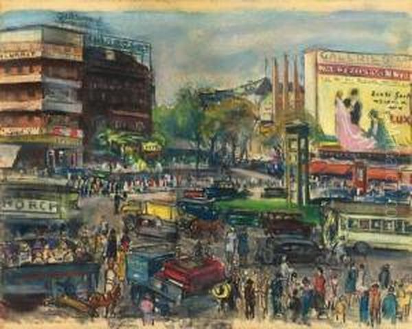 Berlin, Potsdamer Platz Oil Painting by Paul Paeschke