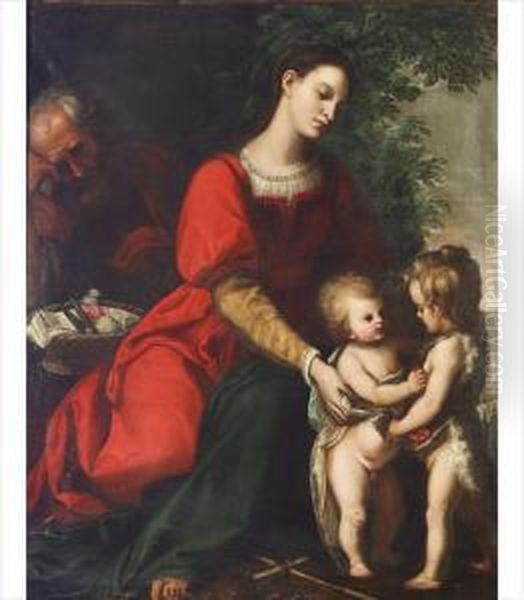 La Sainte Famille Avec Le Petit Saint Jean Baptiste Oil Painting by Gregorio Pagani