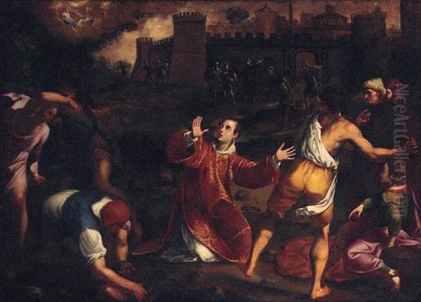 The Stoning Of Saint Stephen Oil Painting by Gregorio Pagani