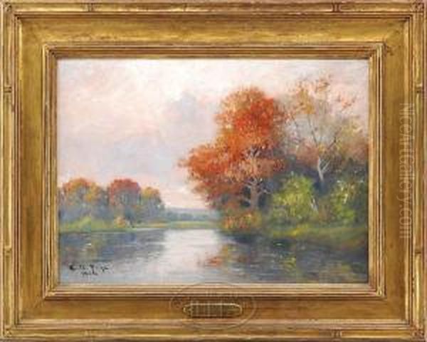 Autumnpond Oil Painting by Edward A. Page