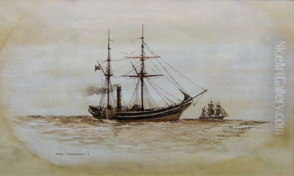 Sketch Of The Paddlesteamer 