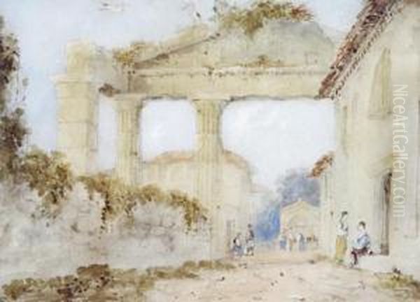 The Roman Library, Athens Oil Painting by William Page