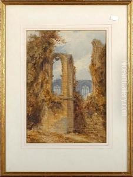 Oriel Window Of Kenilworth Castle Oil Painting by William Page