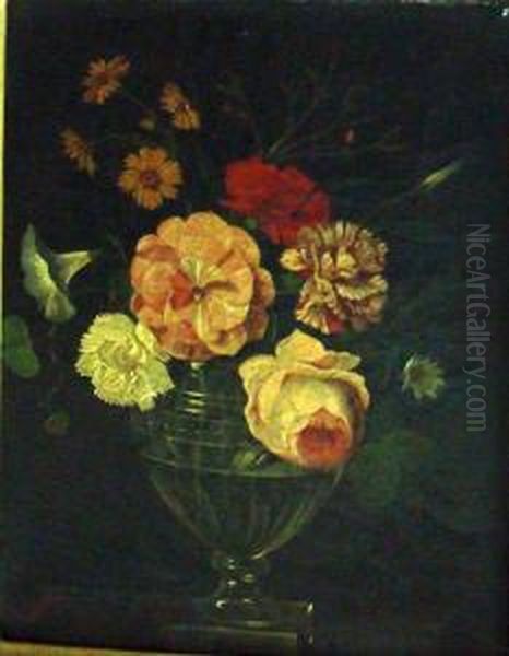 Bouquet De Fleurs Oil Painting by E. Pages