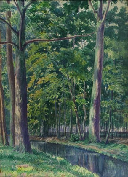 Le Bois De Vincennes Oil Painting by Jules Eugene Pages