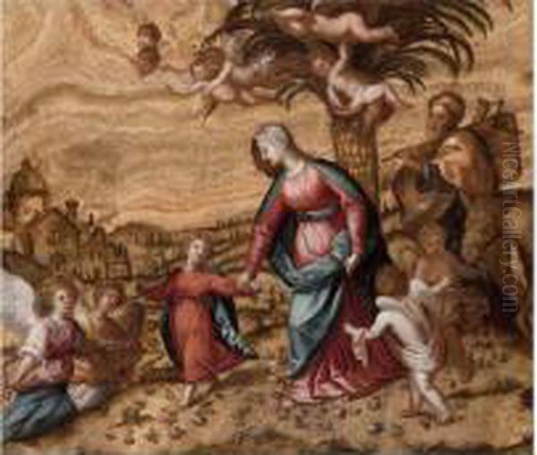 Il Ritorno Dall'egitto Oil Painting by Giovanni Battista Paggi