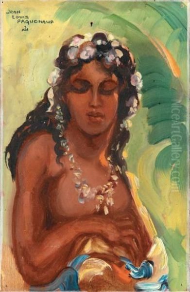  La Polynesienne  Oil Painting by Jean-Louis Paguenaud