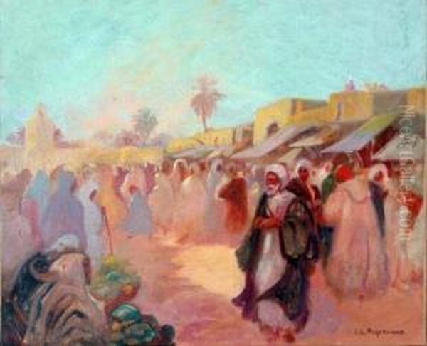 Le Souk Oil Painting by Jean-Louis Paguenaud