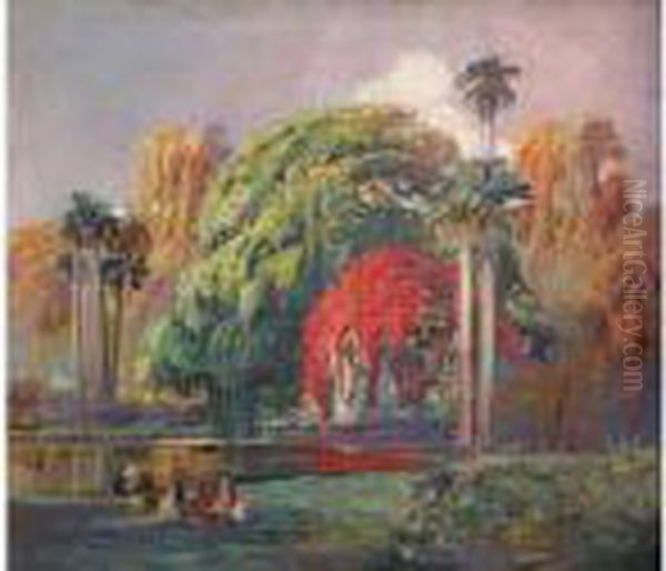 Oasis, Afrique Oil Painting by Jean-Louis Paguenaud