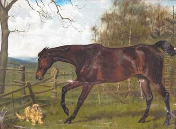 A Hunter With Companion Oil Painting by George Paice