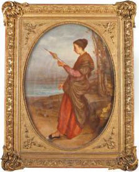 La Fileuse Oil Painting by Marie Octavie Sturel Paigne