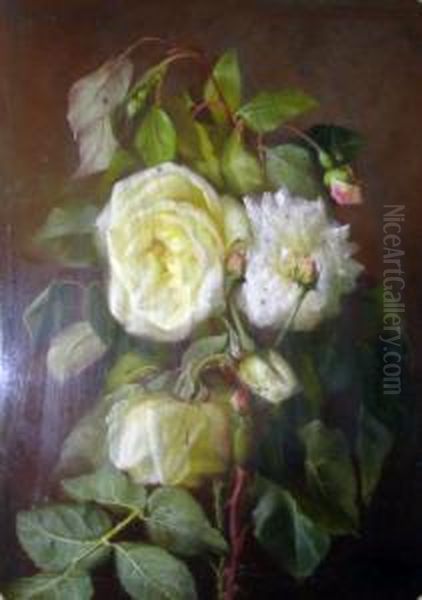 Bouquet De Roses Oil Painting by Marie Octavie Sturel Paigne