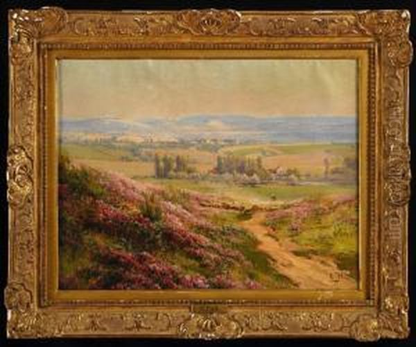 Hills In Bloom Oil Painting by Edouard Pail