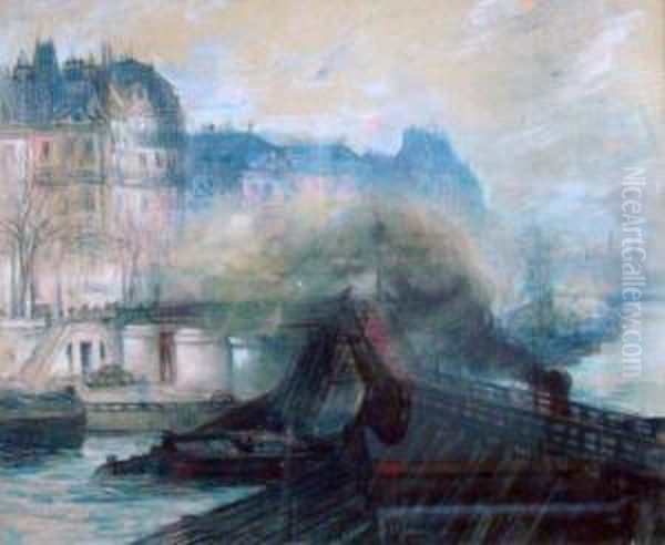 L'estacade (etude) Oil Painting by Henri Pierre Paillard