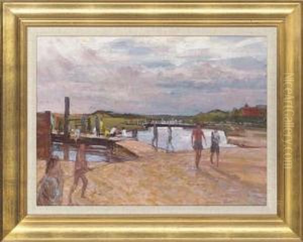 A Sunny Day By The River Oil Painting by William Bowyer Pain