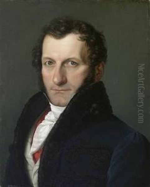 Portrait Of Count Colonnello Teodoro Arese Lucini Oil Painting by Pelagio Palagi