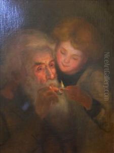 Grandfathers Pipe Oil Painting by Mary Cox Palethorpe