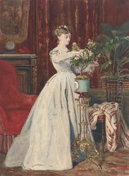 The Floral Arrangement Oil Painting by Armand Julien Palliere