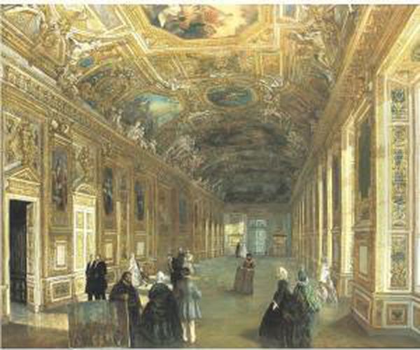 Galerie D'apollon Au Musee Du Louvre Oil Painting by Armand Julien Palliere