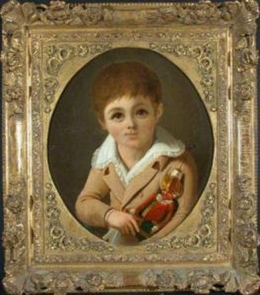 Boy With Marionette Oil Painting by Armand Julien Palliere