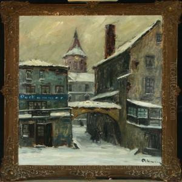 Wintry Landscape Fromkonigsberg Oil Painting by Kurt Pallmann