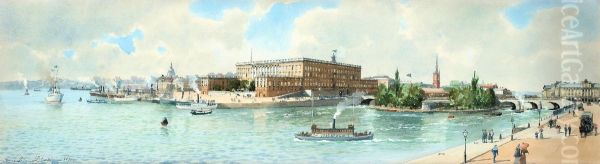 View Of The Royal Palace, Stockholm Oil Painting by Anna Palm De Rosa