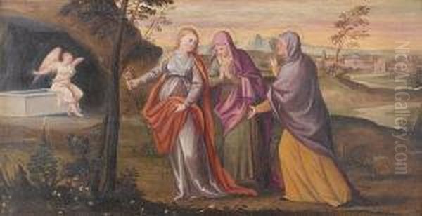 The Three Marys At The Sepulchre Oil Painting by Antonio Palma