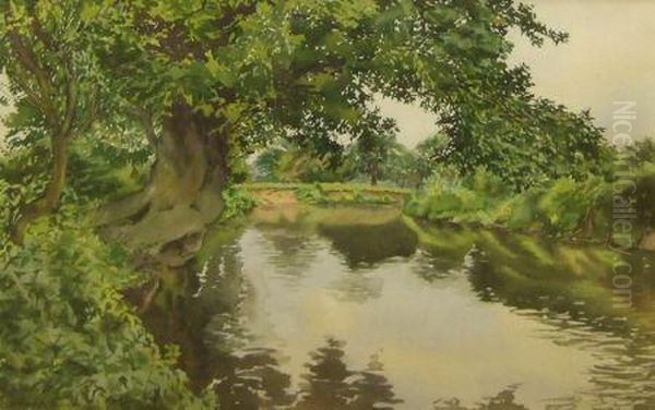 Tranquil River Scene by Alfred Palmer