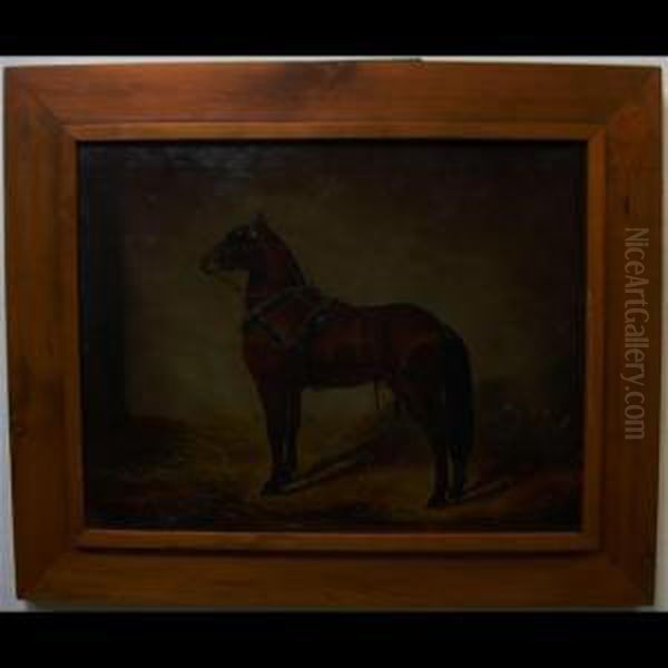 Chestnut Horse In Stall Oil Painting by James Lynwood Palmer