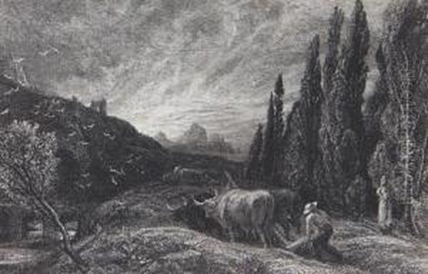 The Early Ploughman Oil Painting by Samuel Palmer