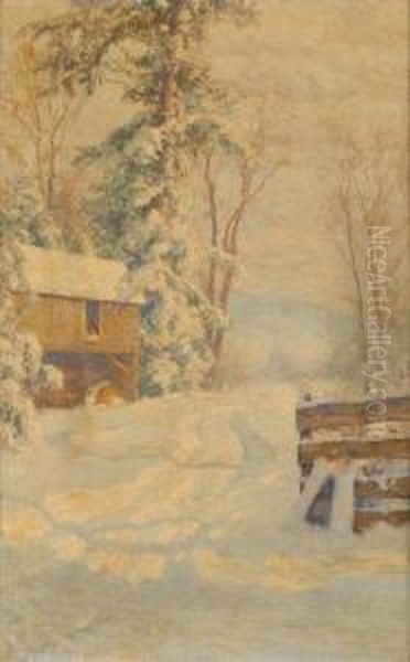 Tracks In The Snow Oil Painting by Walter Launt Palmer