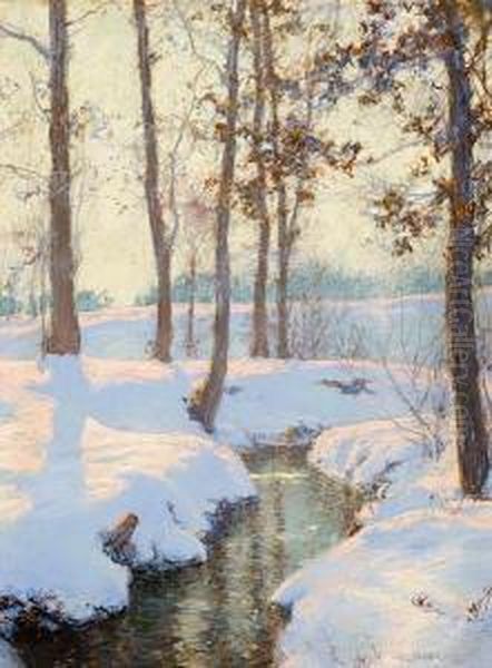 Brook In Winter Oil Painting by Walter Launt Palmer