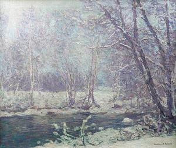 Sous Bois Enneige Oil Painting by Charles Joh. Palmie