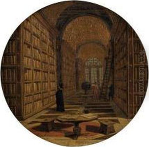 Fantaisie Architecturale Animee De Personnages Oil Painting by Pietro Paltronieri Il Mirandolese