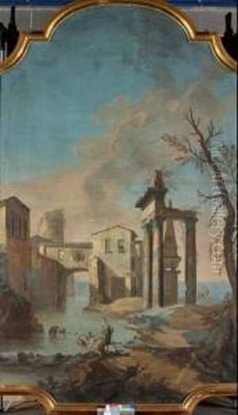 Architettura Oil Painting by Pietro Paltronieri Il Mirandolese