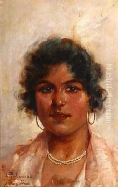 Giovane Ragazza Napoletana Oil Painting by Luigi Palumbo