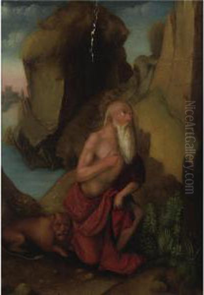 Saint Jerome In The Wilderness Oil Painting by Domenico Panetti