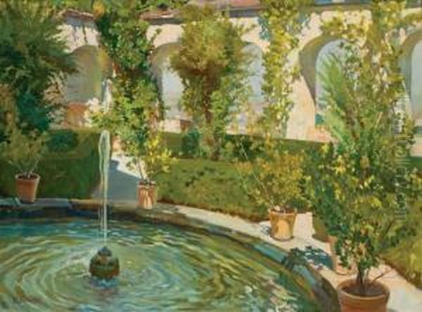 A Courtyard In Grenada, Spain by Robert Panitzsch