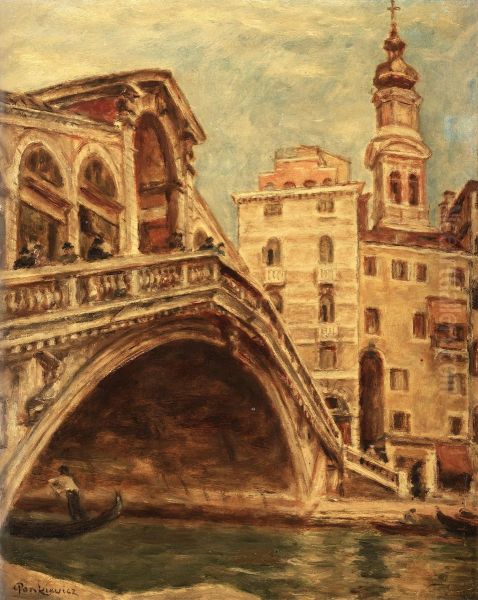 Ponte Rialto Oil Painting by Jozef Pankiewicz